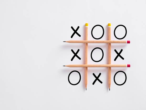 istock Tic tac toe strategy game with pencils used as lines. 1774127390