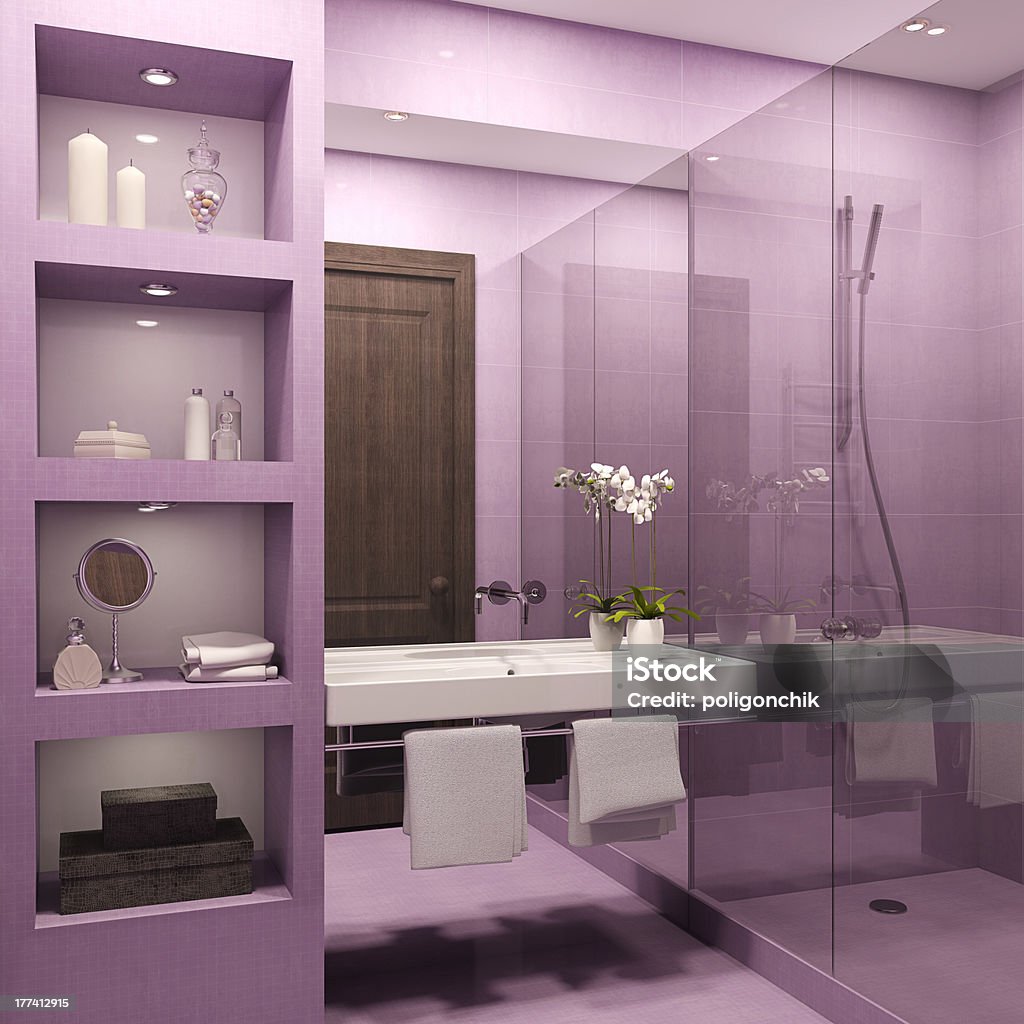 Bathroom interior. Modern bathroom interior. 3d render. Bathroom Stock Photo