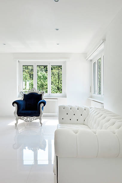istock leather sofa, armchair classical, in white room 177413213