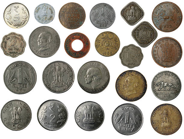 istock New and old indian coins in silver, copper, brass 177413216