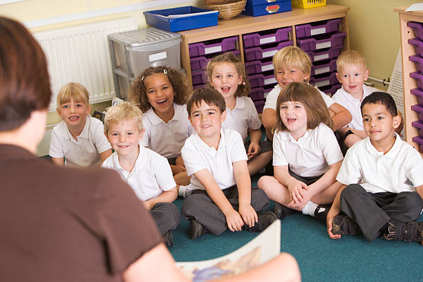 istock Teacher reads to schoolchildren in a primary class 177413444