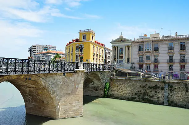 Murcia is a major city in south-eastern Spain. It is located on the Segura River. The Puente Viejo is the oldest stone bridge of the town.