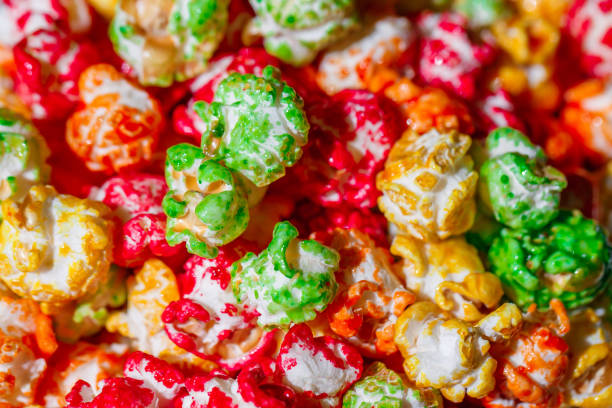 istock Popcorn in multicolored sweet glaze, in bulk, close-up, selective focus 1774147868