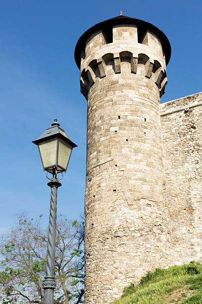 medieval bastion en castillo de buda, budapest, - fort budapest medieval royal palace of buda fotografías e imágenes de stock