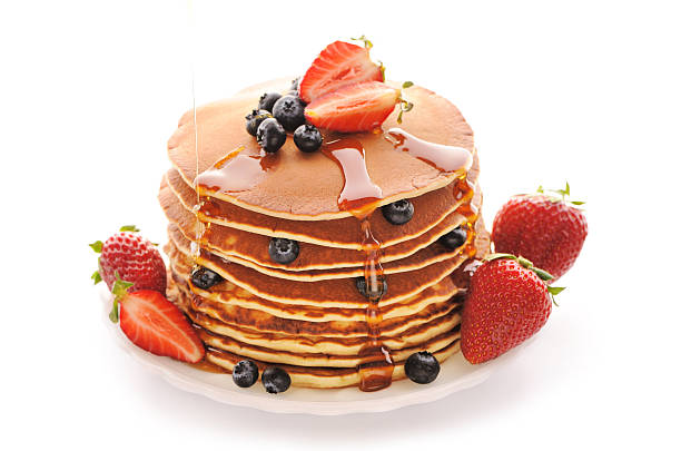 istock Buttermilk pancakes with blueberries and strawberries 177415652