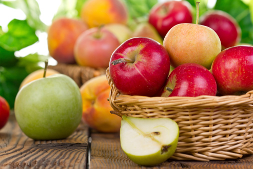 Fresh organic fruits in the basket