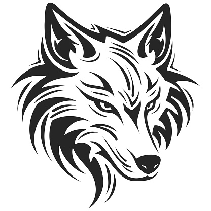 Wolf head Vector illustration. Wolf Vintage Logo Stock Vector