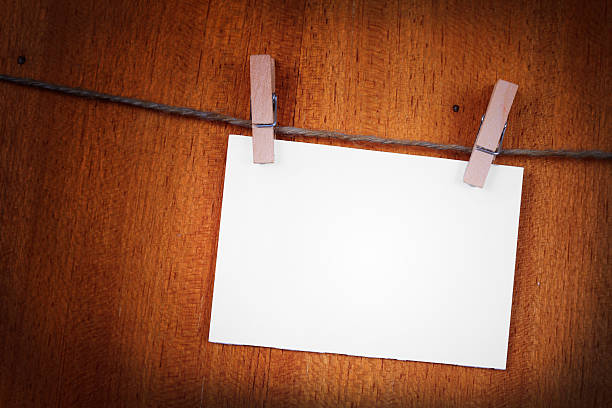istock Clothespin hanging blank paper 177417790