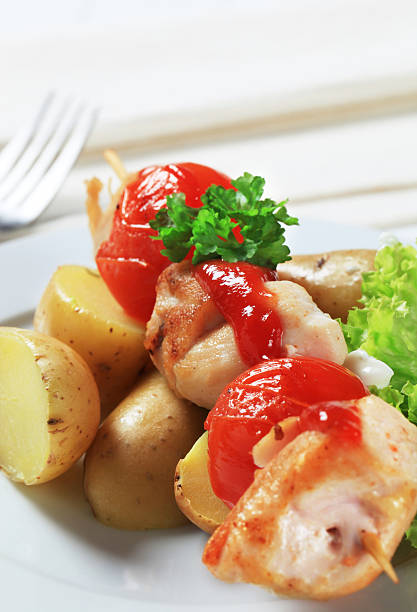 istock Chicken skewer with potatoes 177417887