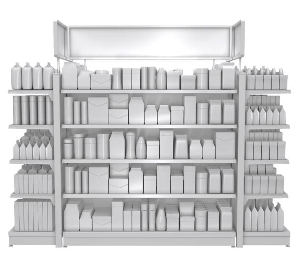 istock Rack shelf, display case in a supermarket 1774181899