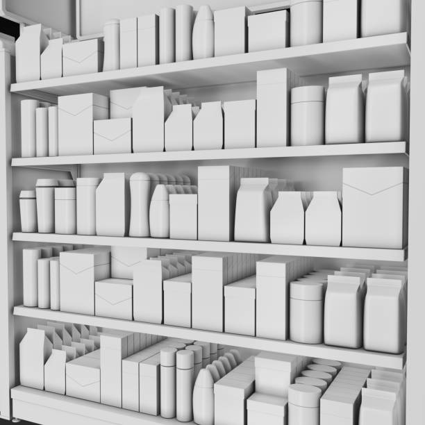 istock Rack shelf, display case in a supermarket 1774181911