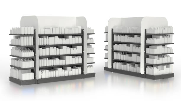 istock Shelf-racks, display cases in a supermarket 1774182301
