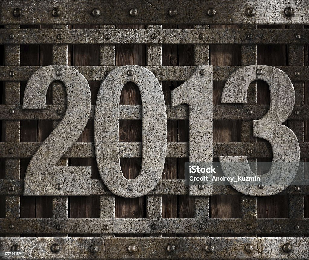 Nuovo anno 2013, illustrazione in metallo - Foto stock royalty-free di 2013