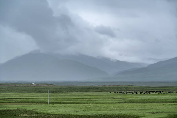 Plateau landforms with cloudy weather