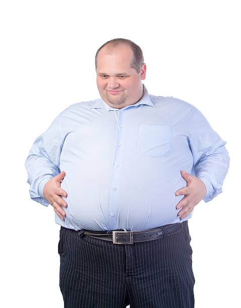 istock Happy Fat Man in a Blue Shirt 177419827