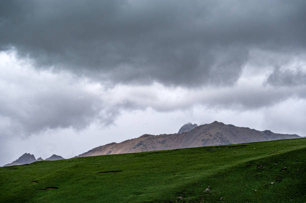 Plateau landforms with cloudy weather