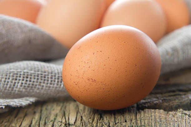 istock Chicken brown eggs on the wooden table 177419940