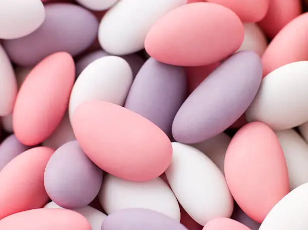 Sugared Almonds Pink Purple and WhiteNote to inspector:Image shot before Sept 2009