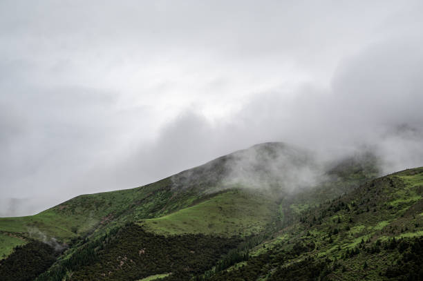 Plateau landforms with cloudy weather