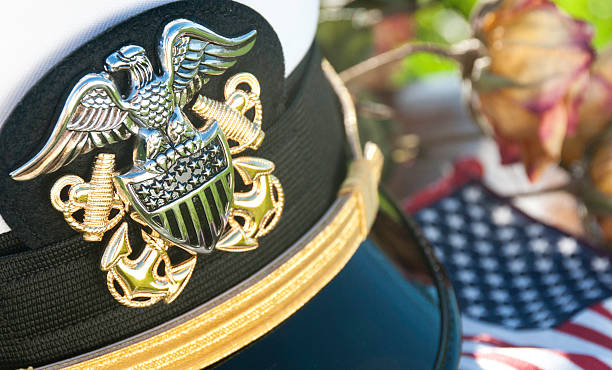 istock Navy Hat with Flag and flowers 177420274
