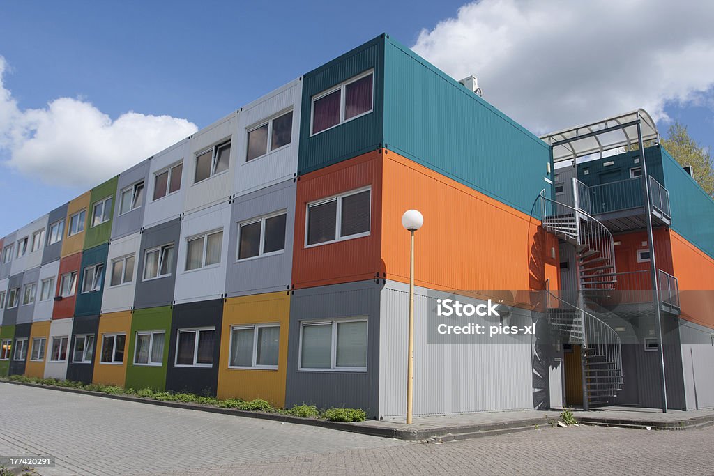 Cargo container houses Housing problem solution Container Stock Photo