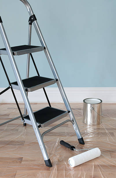 Home improvement. Room prepared for painting.
