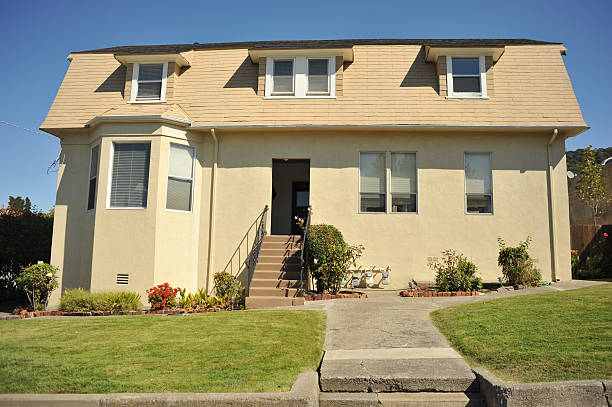 istock Two story house with small lawn 177421539