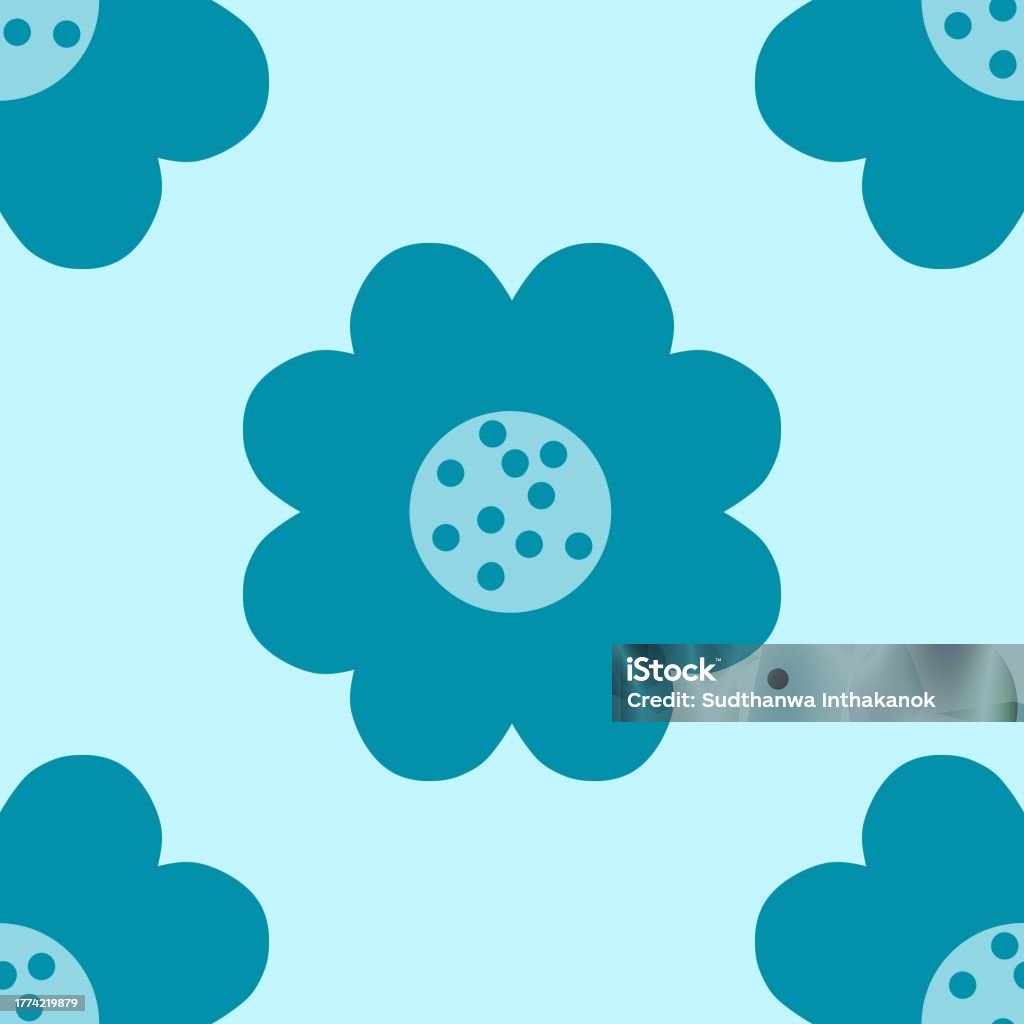 Patterns Blue Simple Blue Seamless Pattern Simple Flowers Illustration Stock Illustration ...