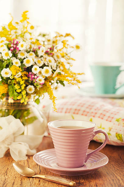 istock Tea for two and summer flowers 177422255