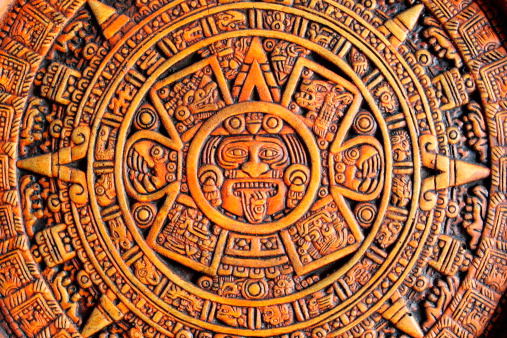 Close up view of an Aztec Calendar