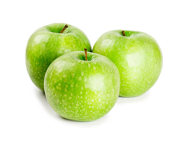 istock Three ripe and juicy green apples 177423812