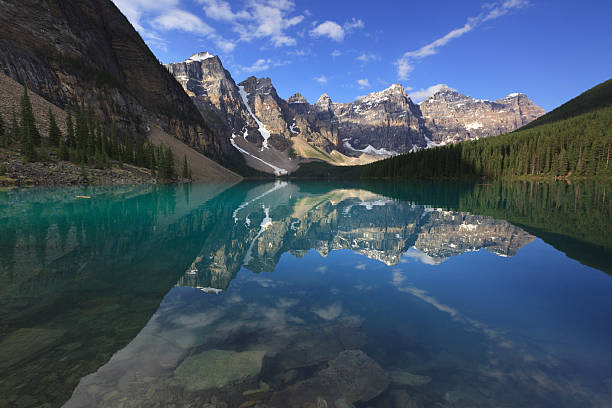 Moraine Lake in Banff National Park stock photo