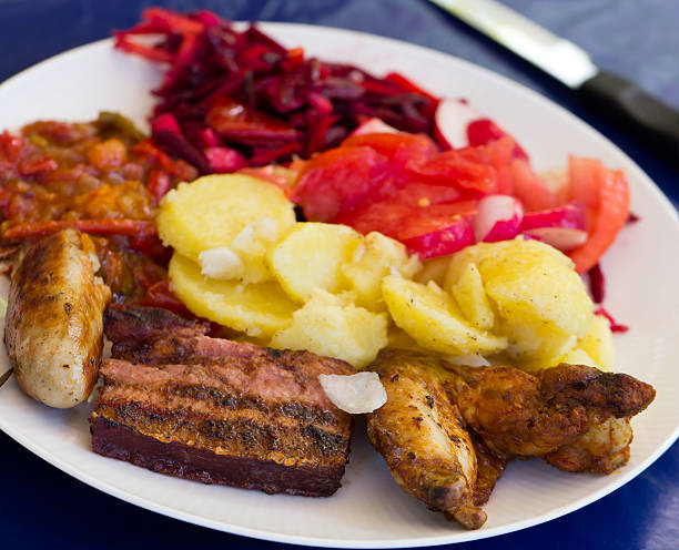 istock Chicken Wings,Sausage,Bacon, grilled, with casserole 177424769