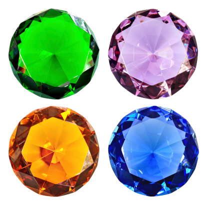 Four color diamonds on a white background.This image contains the separation path.