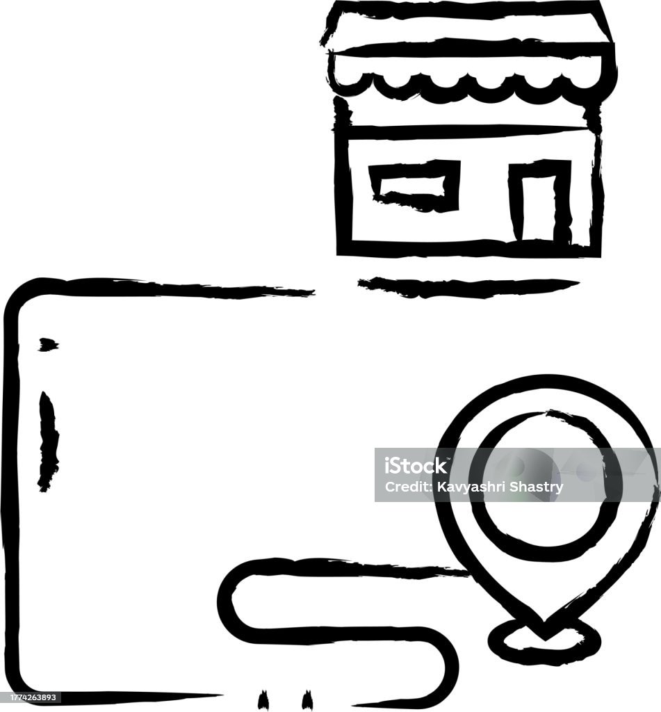 Store Map Hand Drawn Vector Illustration Stock Illustration - Download ...