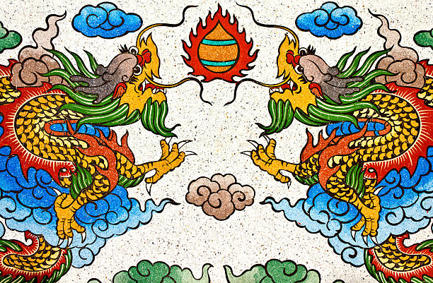 istock chinese dragon painting on the wall 177426695