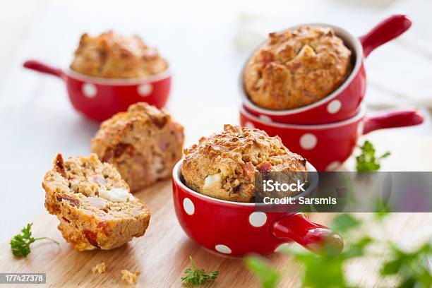 Ham Cheese And Tomato Muffins Stock Photo - Download Image Now - Baked, Baked Pastry Item, Bran