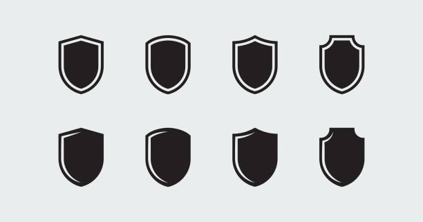 shield shapes-kollektion - shielding stock-grafiken, -clipart, -cartoons und -symbole