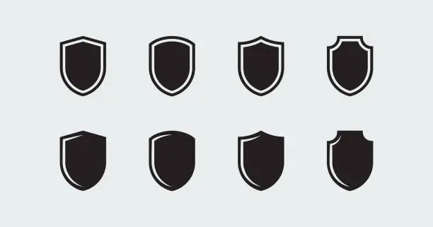 Vector illustration of Shield shapes collection