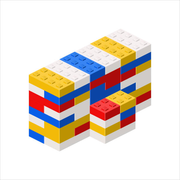 istock Imitation of a building made of plastic blocks. Vector 1774279472