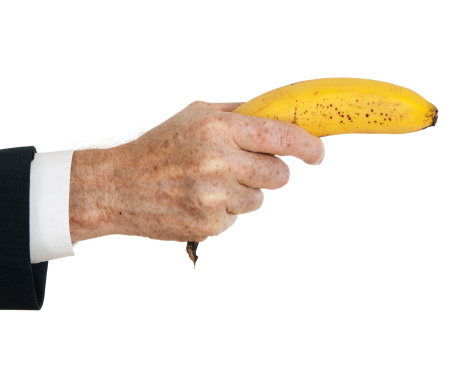 Handover of big banana - saying