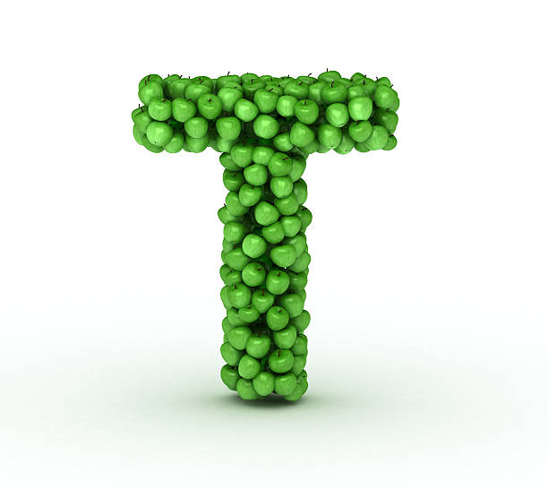 istock Letter T, alphabet of green apples 177429390