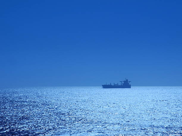 istock Blue sea with tanker 177429627