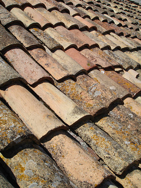 Telhas de telhado de Dubrovnik - foto de acervo