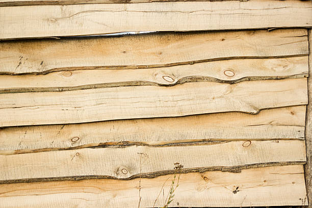 fence structure from wooden boards stock photo