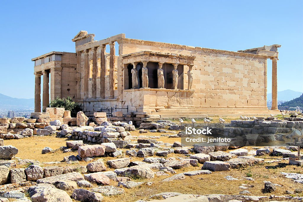 Athens acropolis "Erechtheion with Porch of the Caryatids, Athens, Greece" The Erechtheum Stock Photo