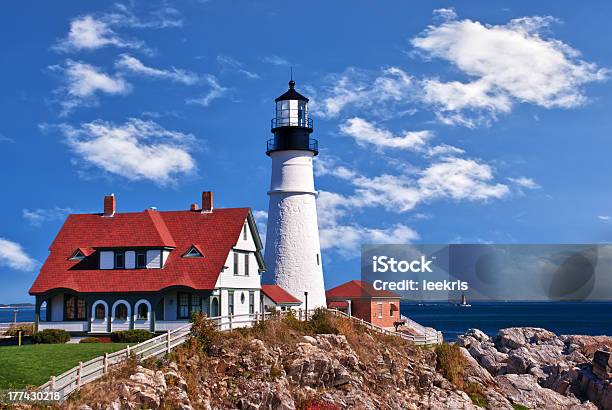 Photo Of Portland Head Lighthouse At Cape Elizabeth Maine Stock Photo - Download Image Now