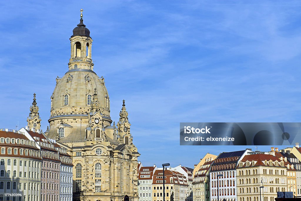 Igreja de Nossa Senhora de Dresden - Foto de stock de Azul royalty-free