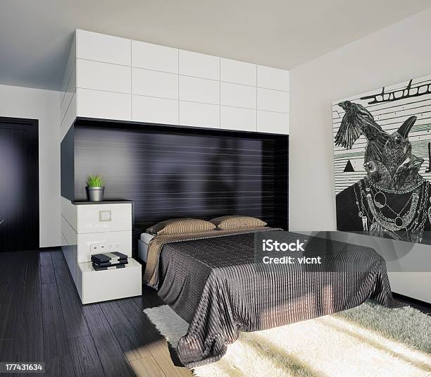 Foto de Quarto Interior e mais fotos de stock de Aconchegante - Aconchegante, Almofada, Apartamento