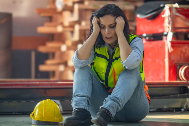 istock Factory worker feels burnout, low self-esteem due to prolonged stress, need for healthier work ways 1774317820
